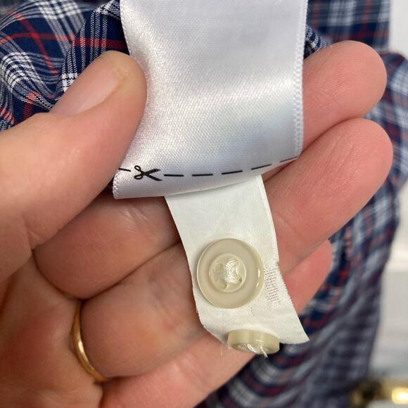 Banana Republic Plaid Check Mens Tech Stretch Cotton Top Size M - Picture 8 of 8